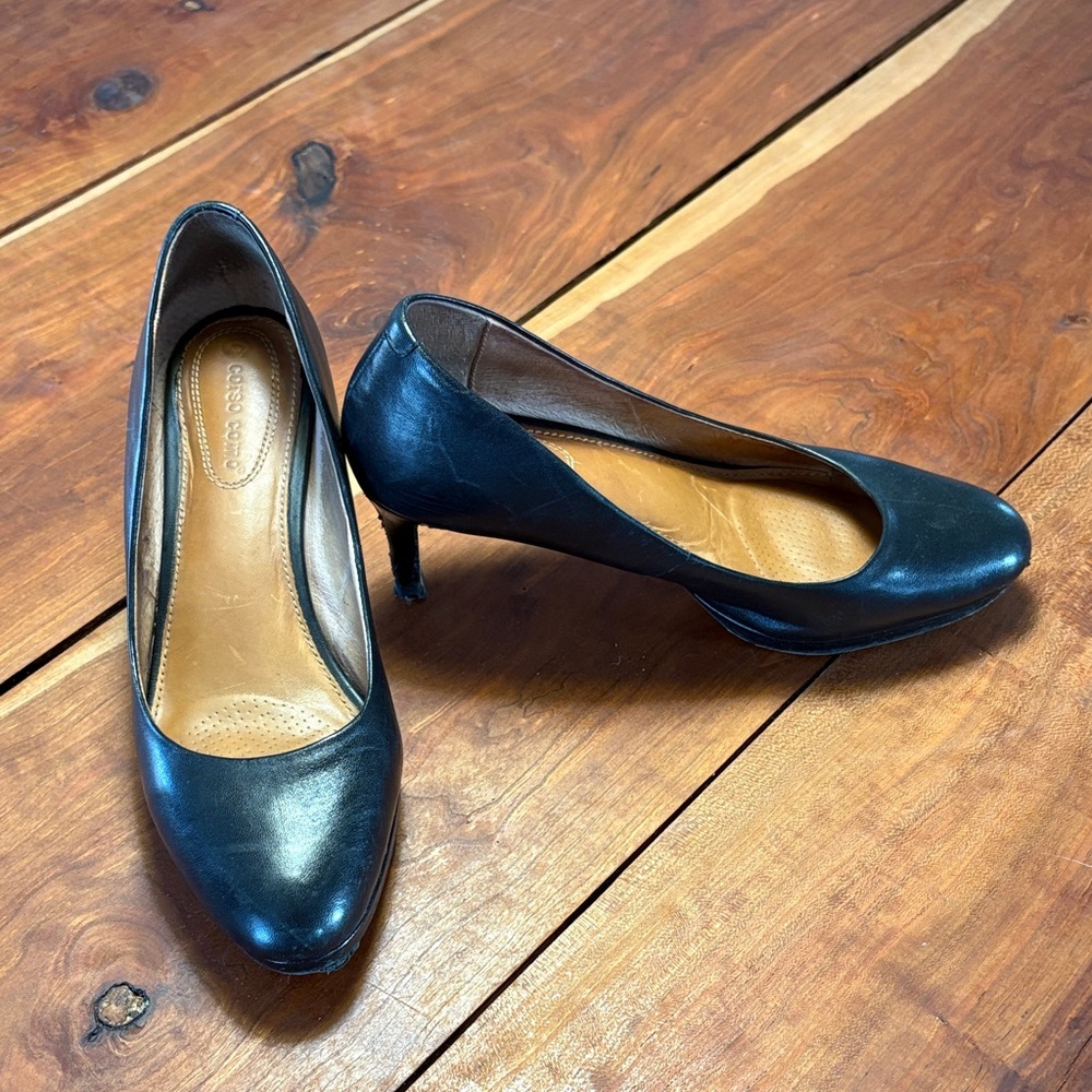 Corso Como Black Leather Heels 8 Chic Old Money Sophisticated Capsule